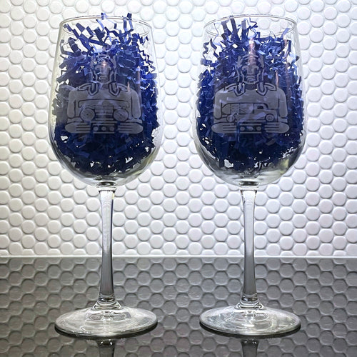 Cleveland Guardian Wine Glass, Wagon (NE)